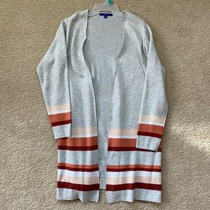 Women’s Light Gray Cardigan with Stripes